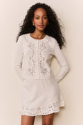 Leda Bandana Eyelet Knit Cardigan