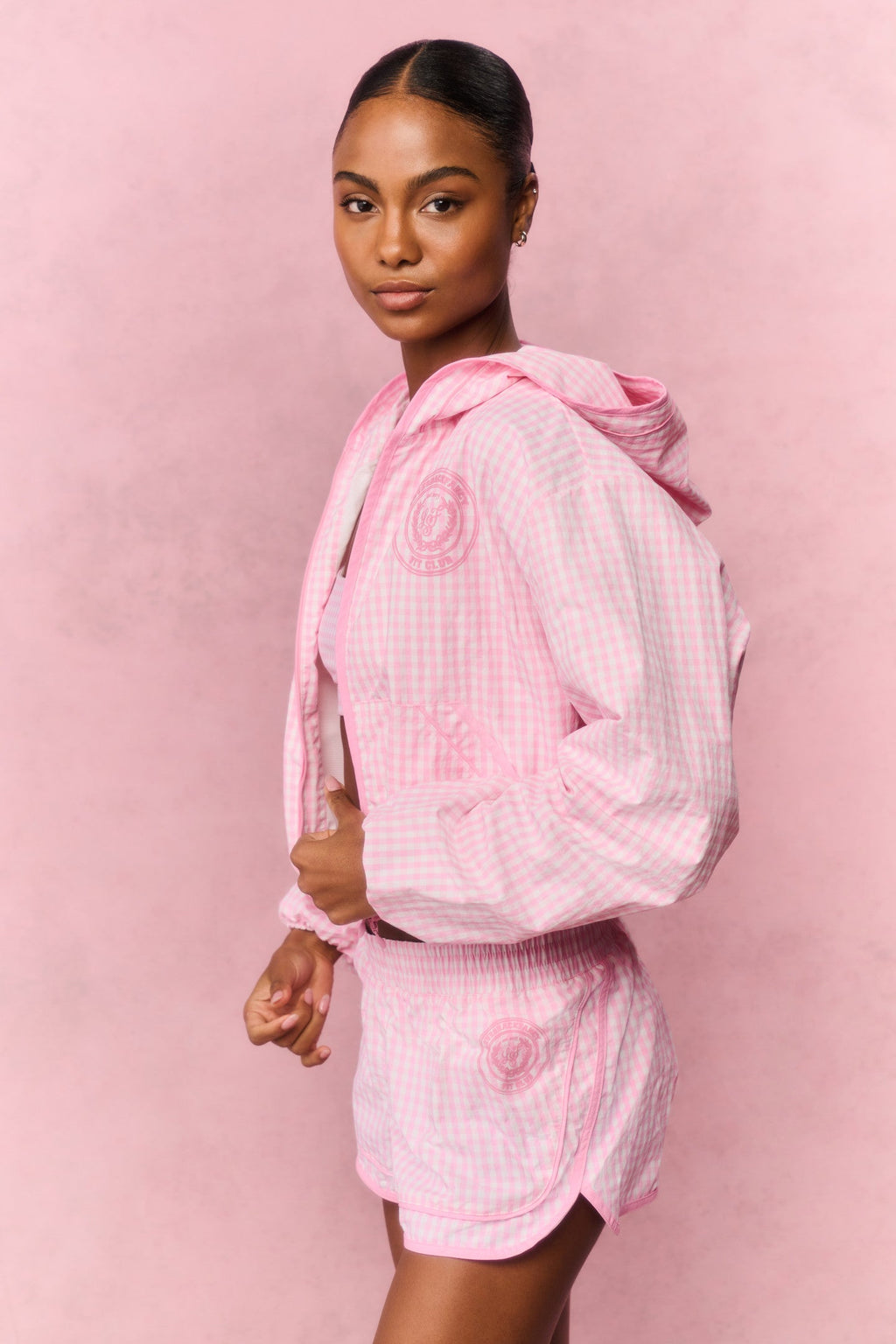 Lavey Gingham Windbreaker Shorts
