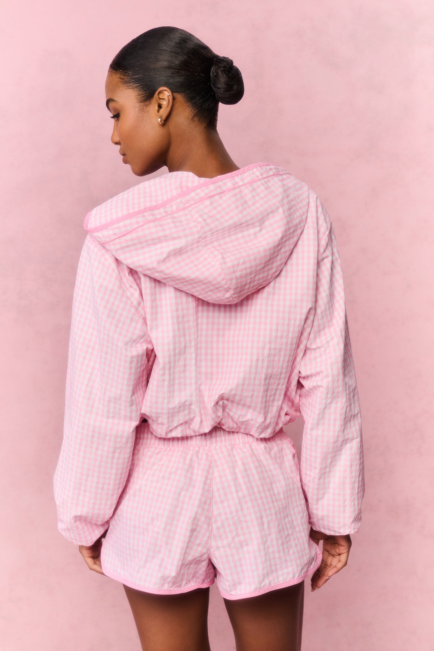 Lavey Gingham Windbreaker Shorts