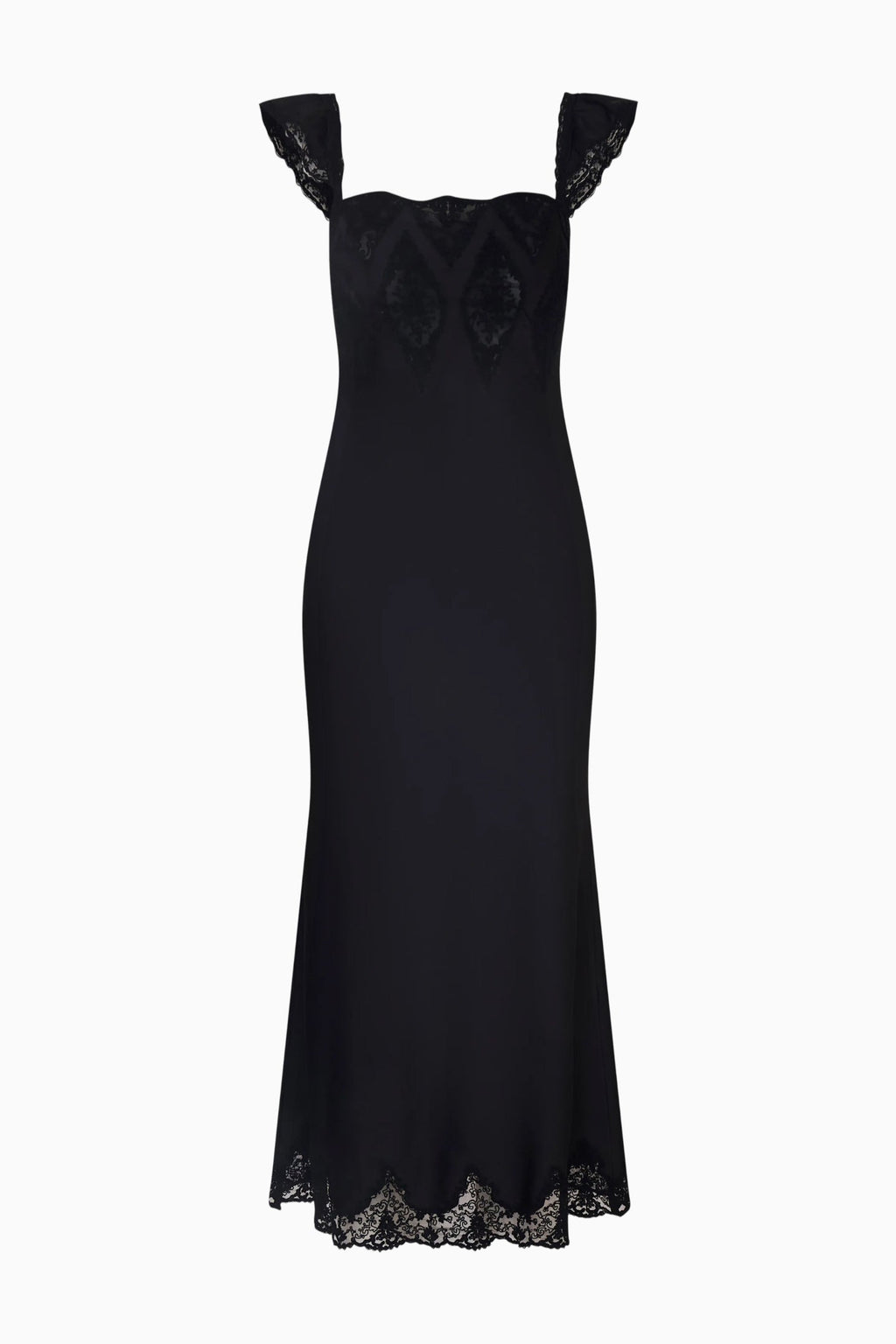 Karmine Lace Ruffled Sleeve Slip Dress