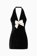 Kathy Velvet Halter Mini Dress
