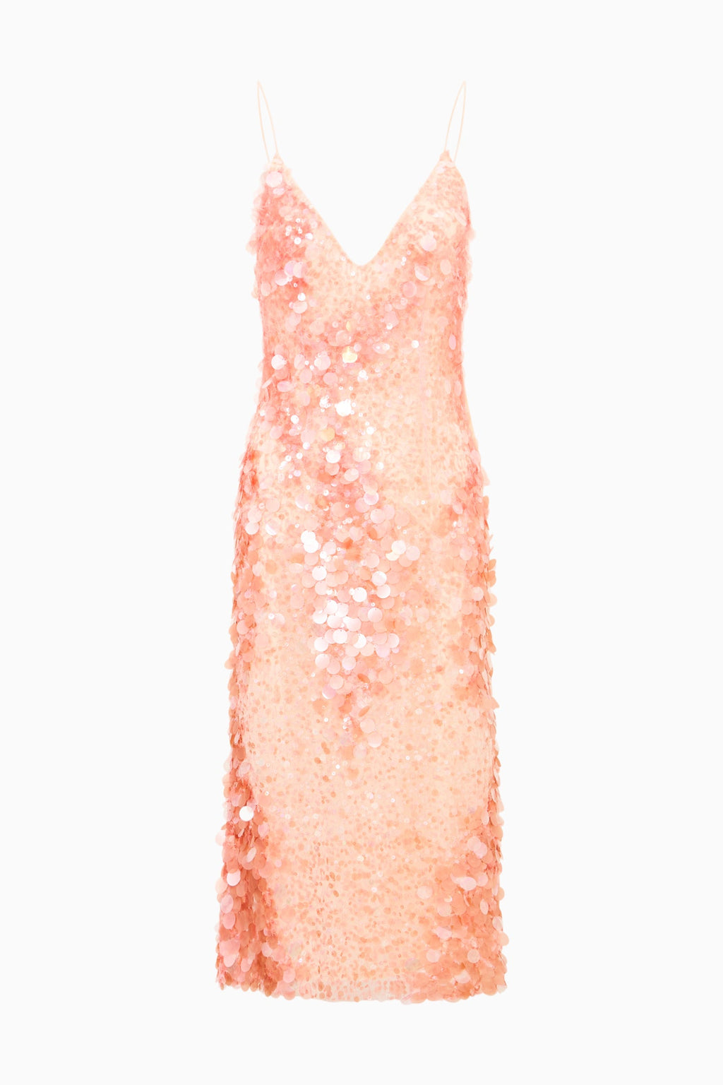 Kayleen Peach Sequin Midi Dress
