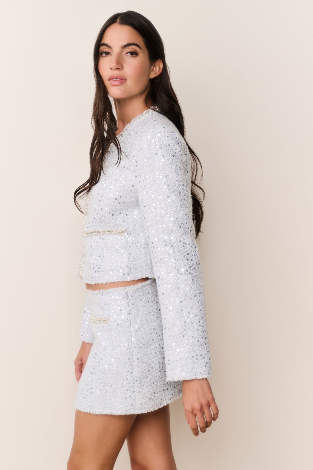 Sonda Sequin Tweed Mini Skirt