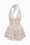 Kerch Cotton Peony Print Mini Dress