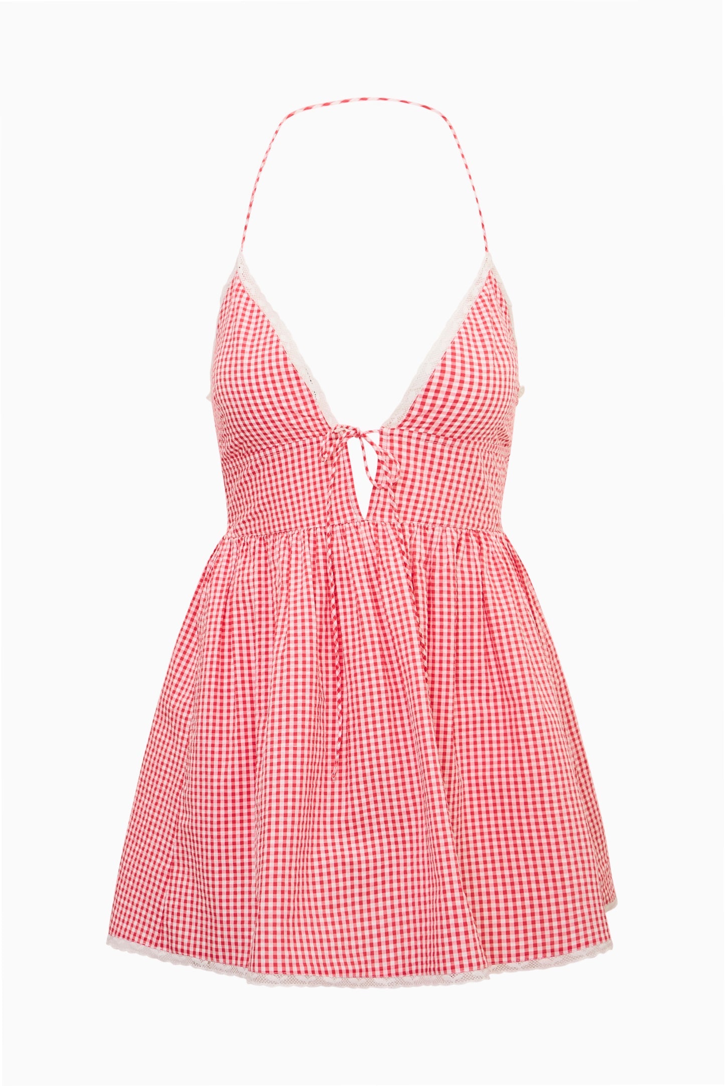 Khloe Cotton Gingham Mini Dress