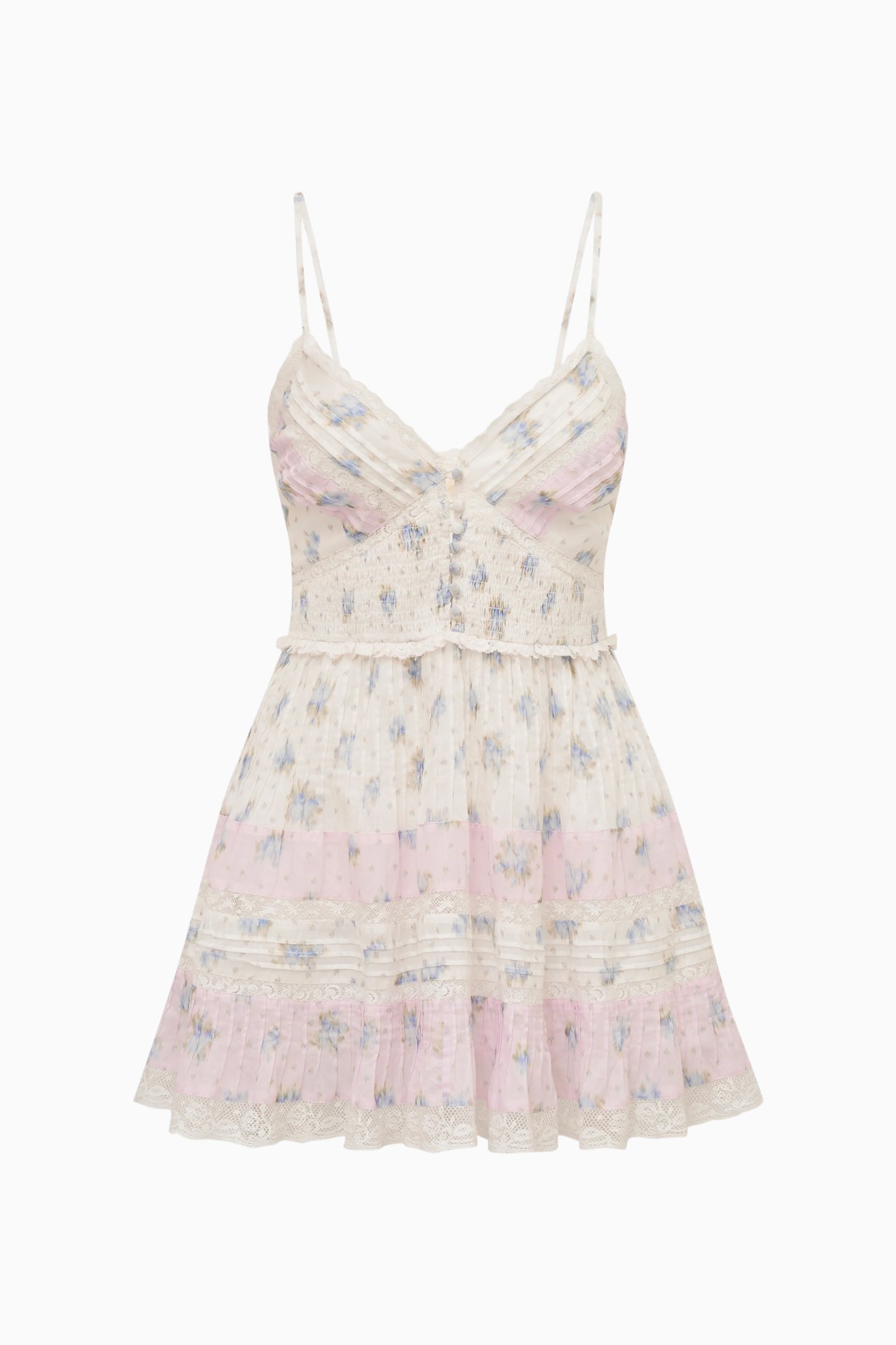 Krista Mixed Print Cotton Mini Dress