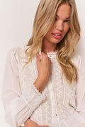 Larine Pearl-Embellished Cotton Blouse