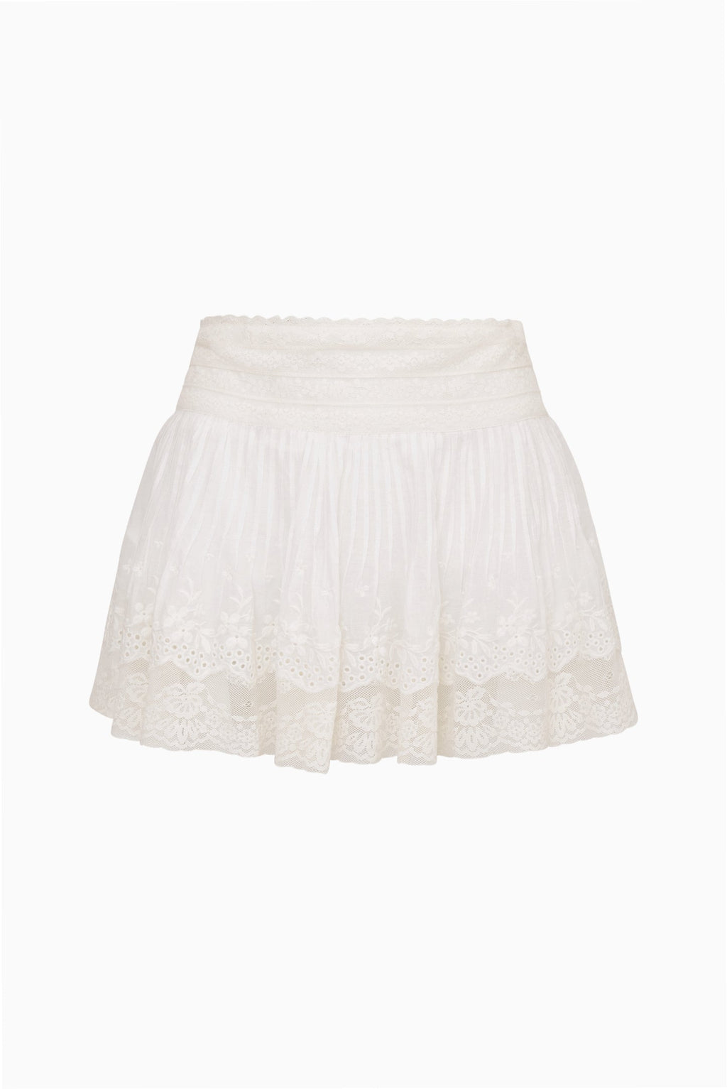 Levant Cotton Lace-Trimmed Mini Skirt