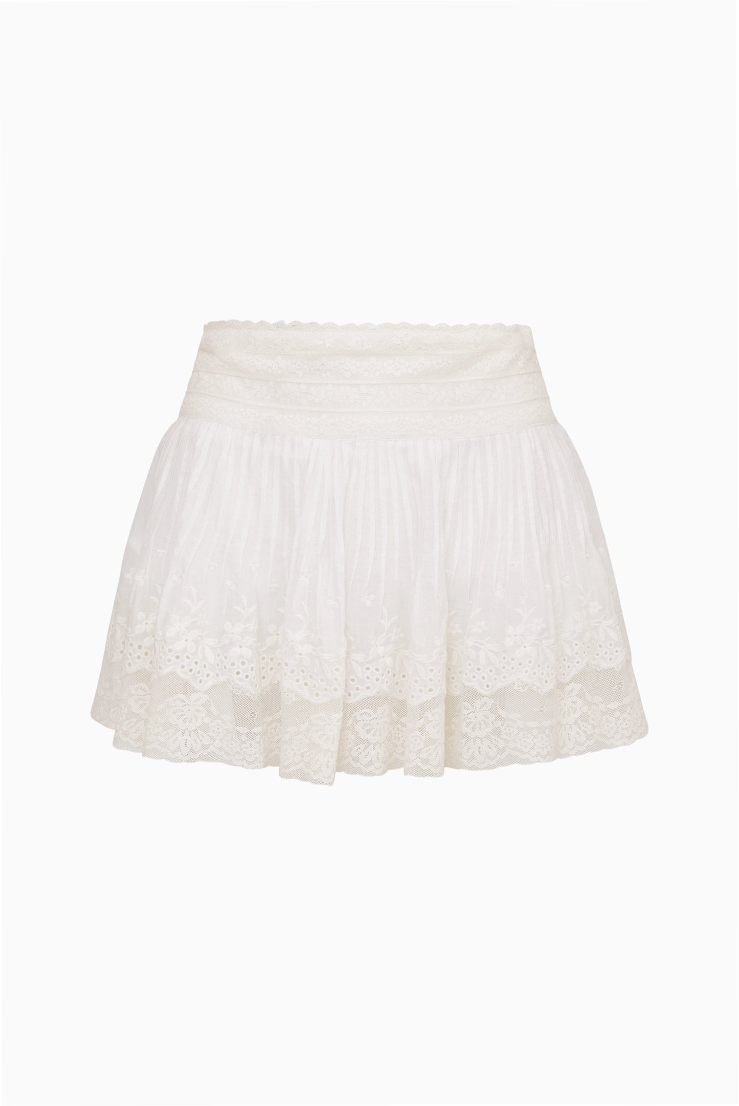 Levant Cotton Lace-Trimmed Mini Skirt