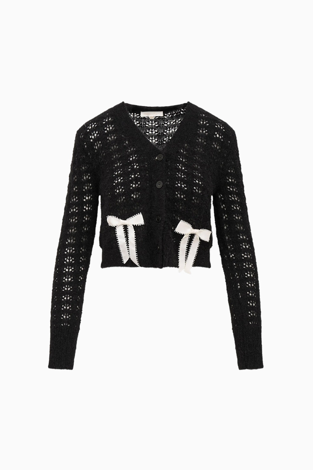Lilly Alpaca-Blend Bow Cardigan - MIDNIGHT ICE