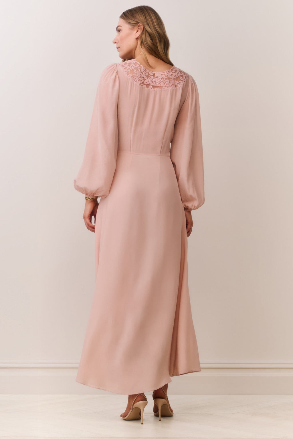 Lina Silk Lace-Trimmed Maxi Dress