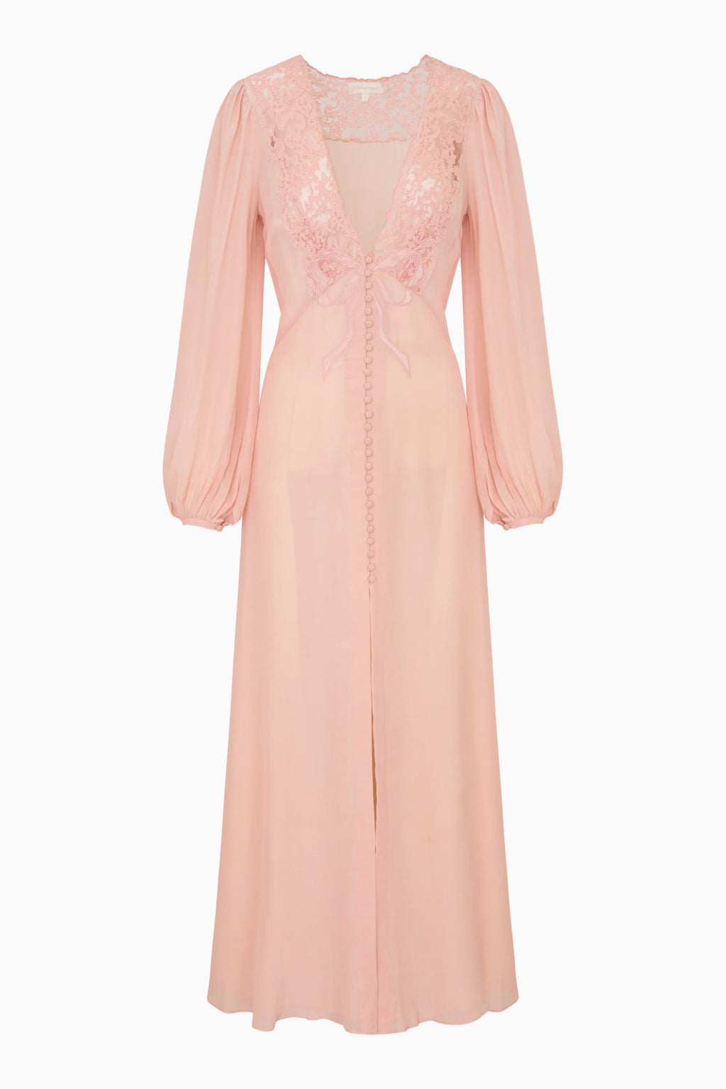 Lina Silk Lace-Trimmed Maxi Dress
