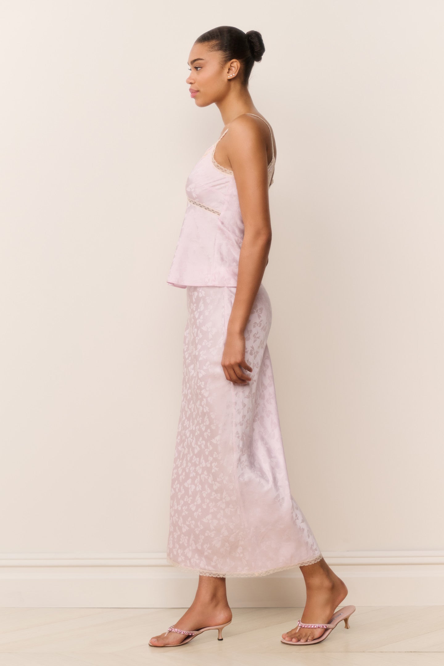 Kalo Silk-Blend Bow Jacquard Maxi Skirt