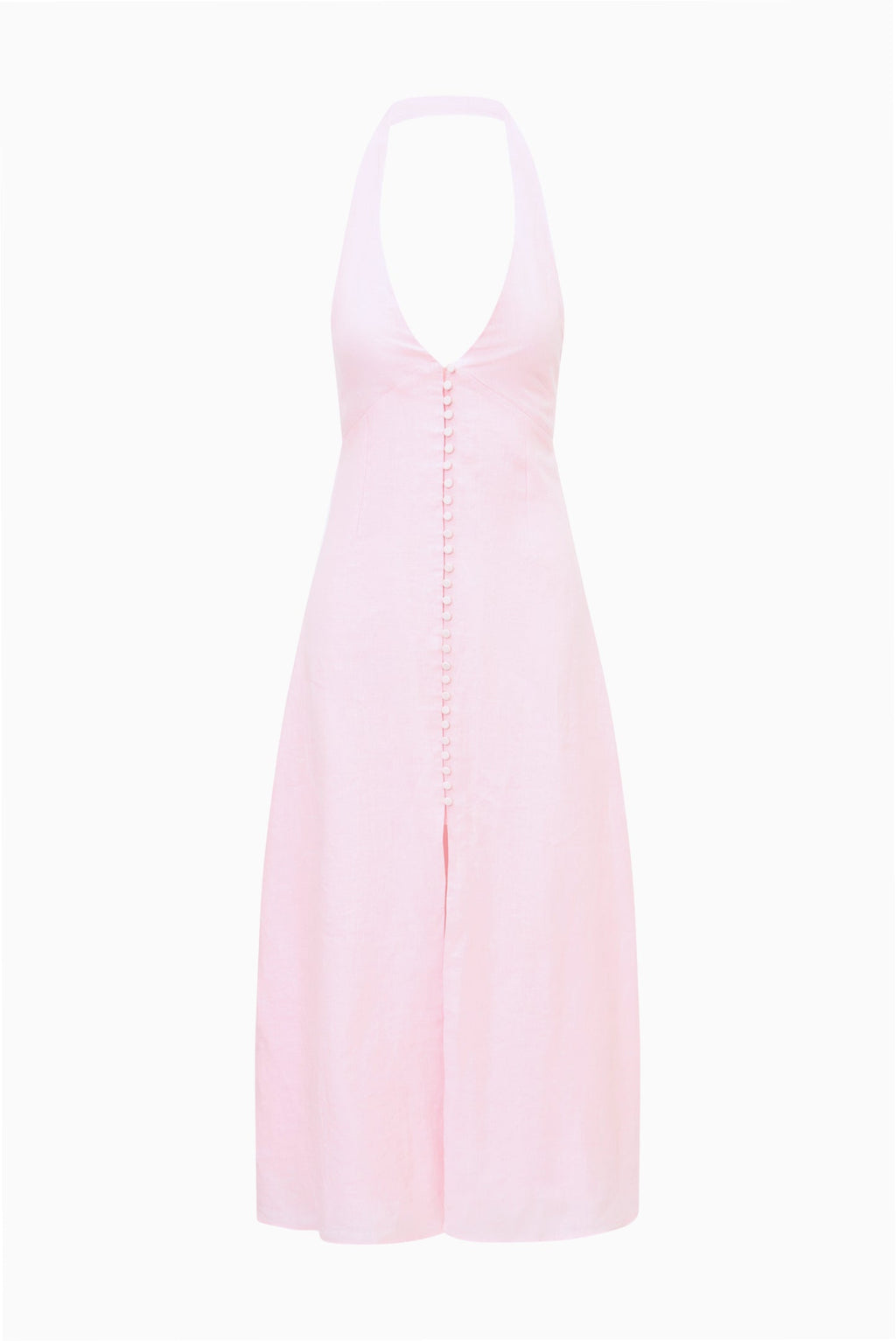 Lovis Linen Halter Maxi Dress - POTPOURRI PINK