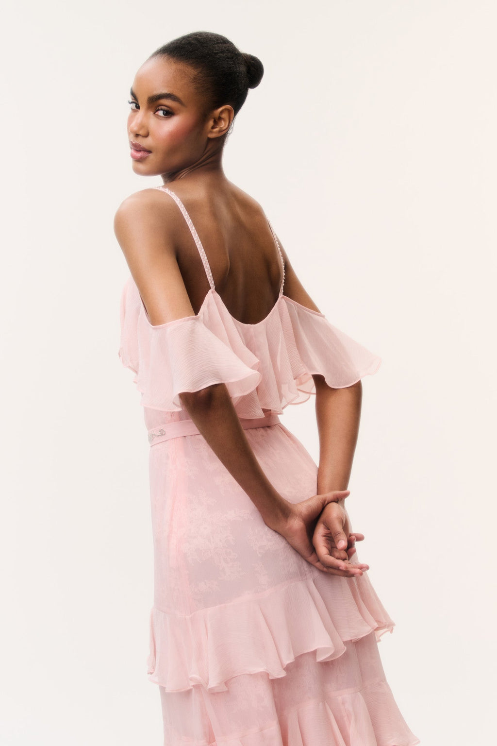 Laelia Floral Chiffon Ruffle Dress