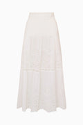 Mallow Cotton Bandana Eyelet Midi Skirt