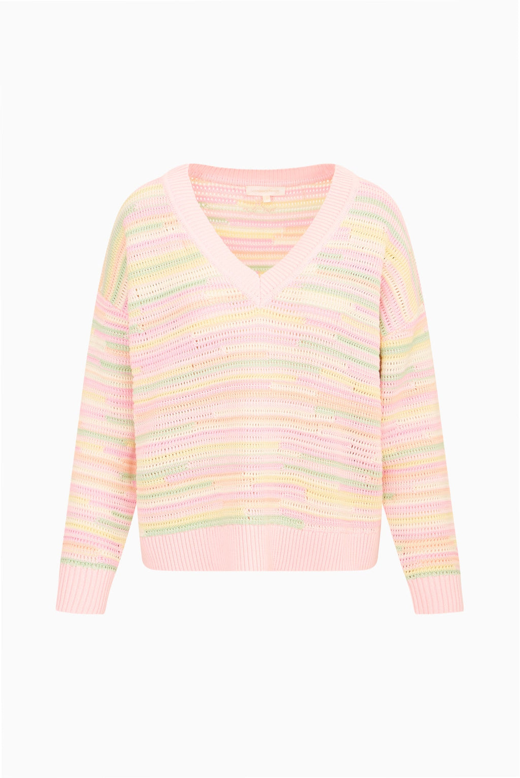 Marlieanna Striped Crochet Pullover