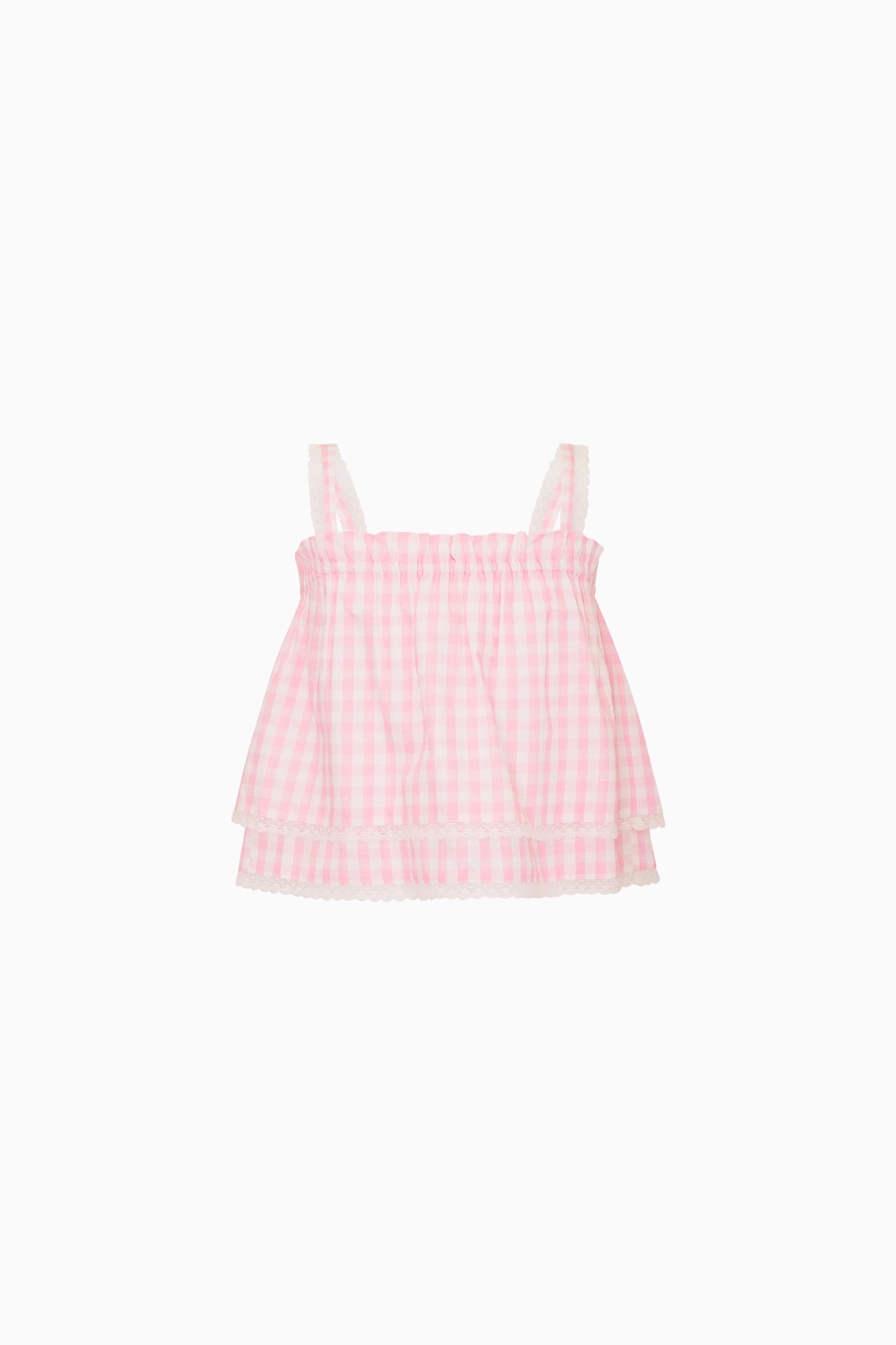 Little Girls Fiorella Gingham Top