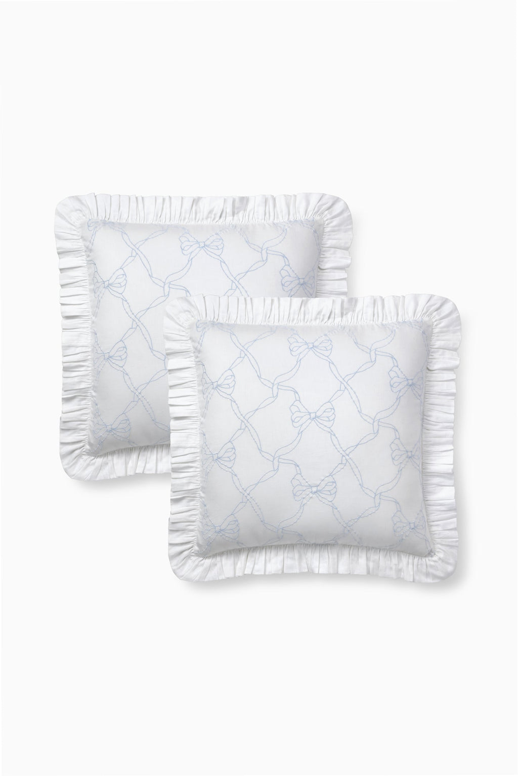 Garden Bow Ruffle Euro Pillow Sham Set Of 2