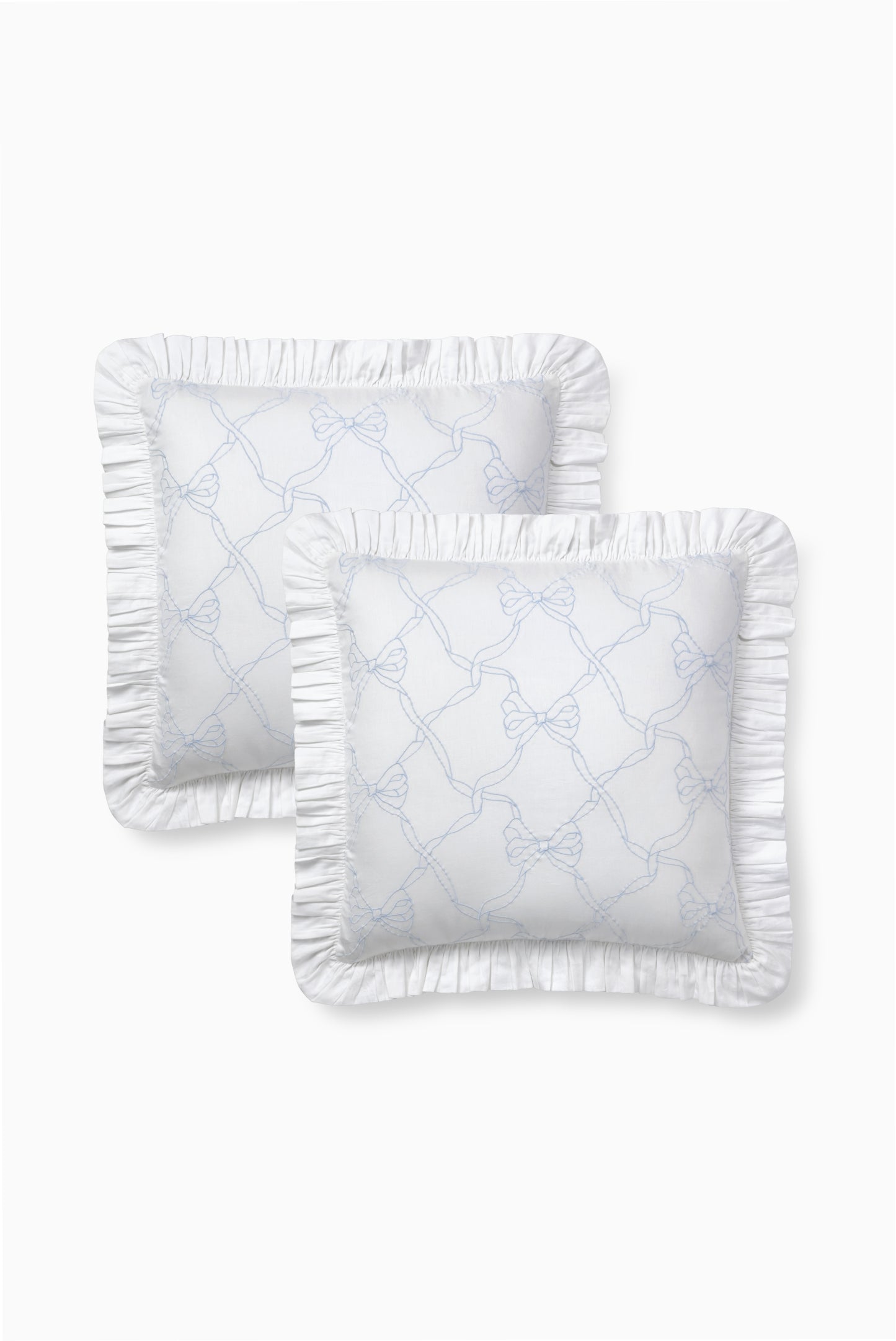 Garden Bow Ruffle Euro Pillow Sham Set Of 2