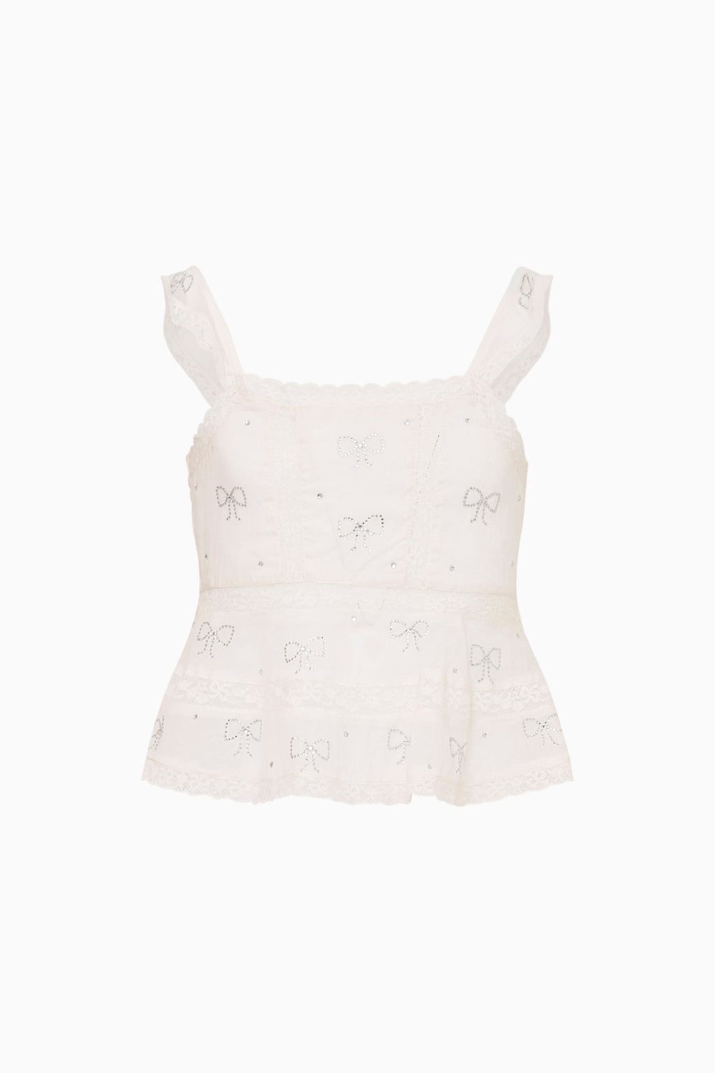 Little Girls Melsy Crystal Bow Cotton Top