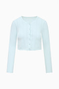 Nadiya Stretch Pointelle Cardigan - DUSTY LAGOON