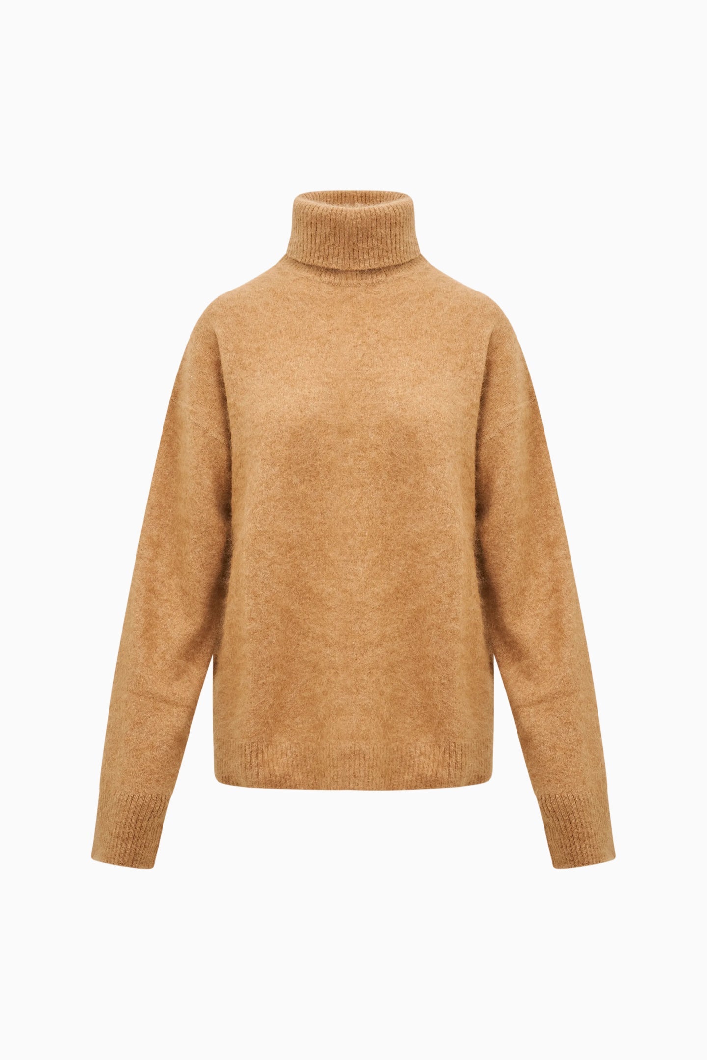 Nia Cashmere Turtleneck Sweater - BROWN SUGAR