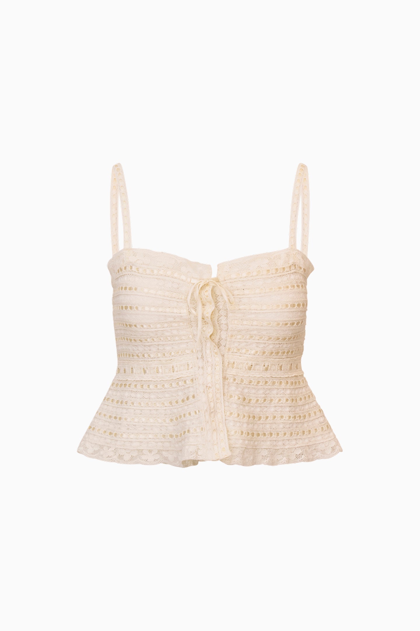 Niraya Woven Cotton Sleeveless Top - OFF WHITE