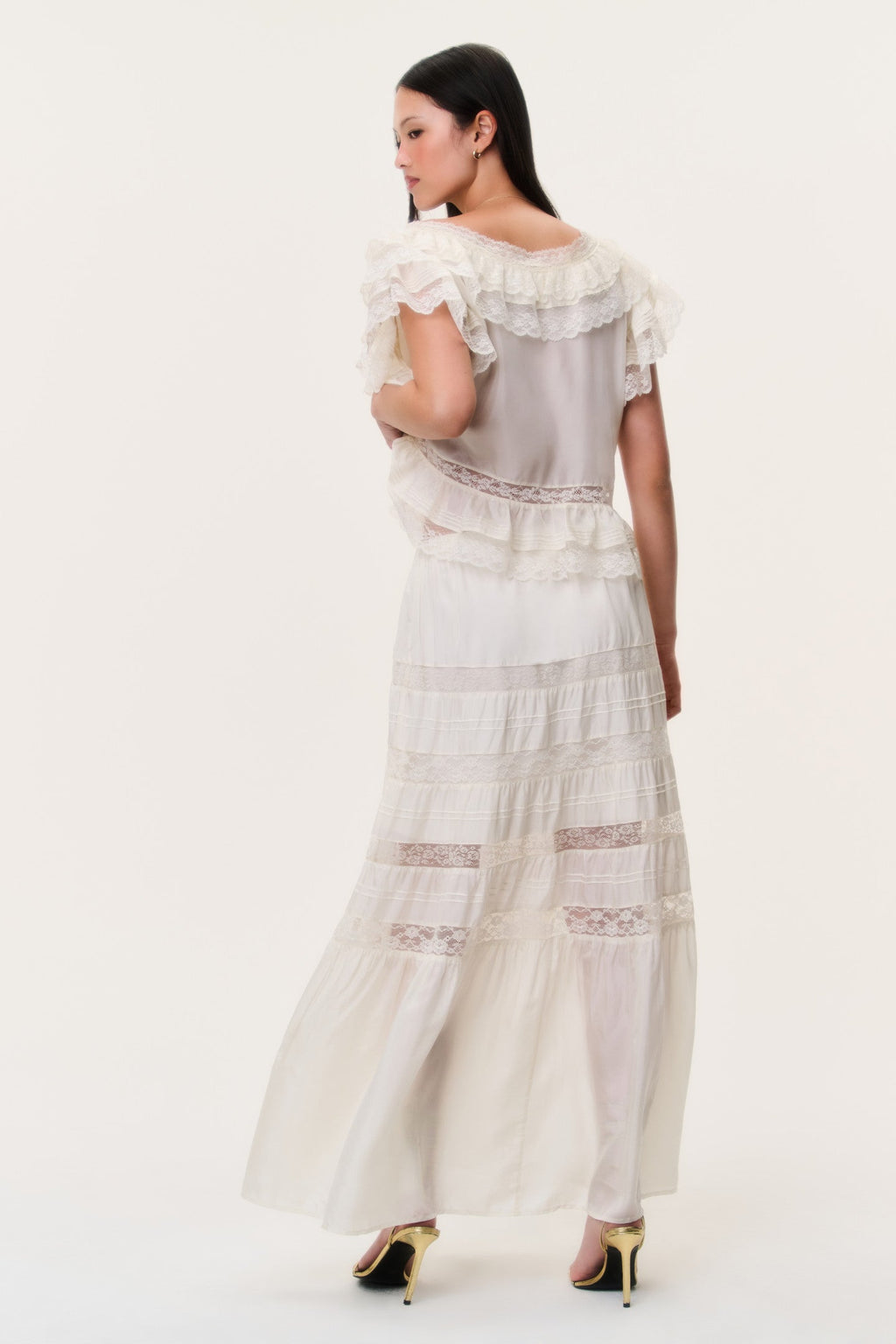 Nivine Silk Lace Maxi Skirt