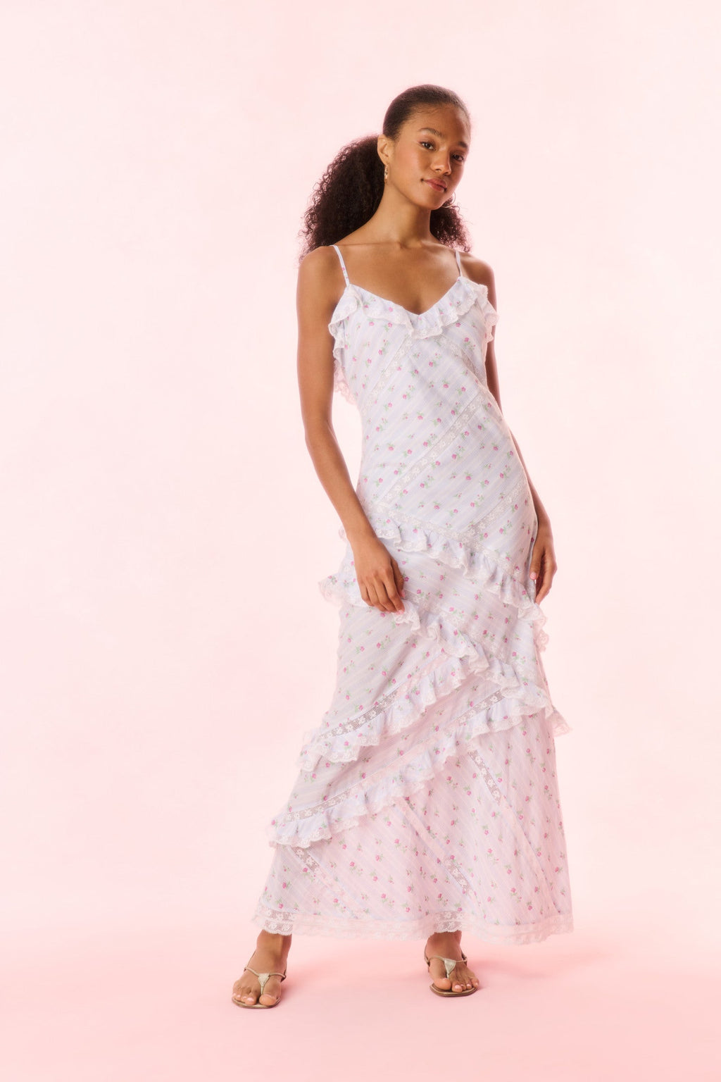 Nocelle Cotton Ruffle Maxi Dress