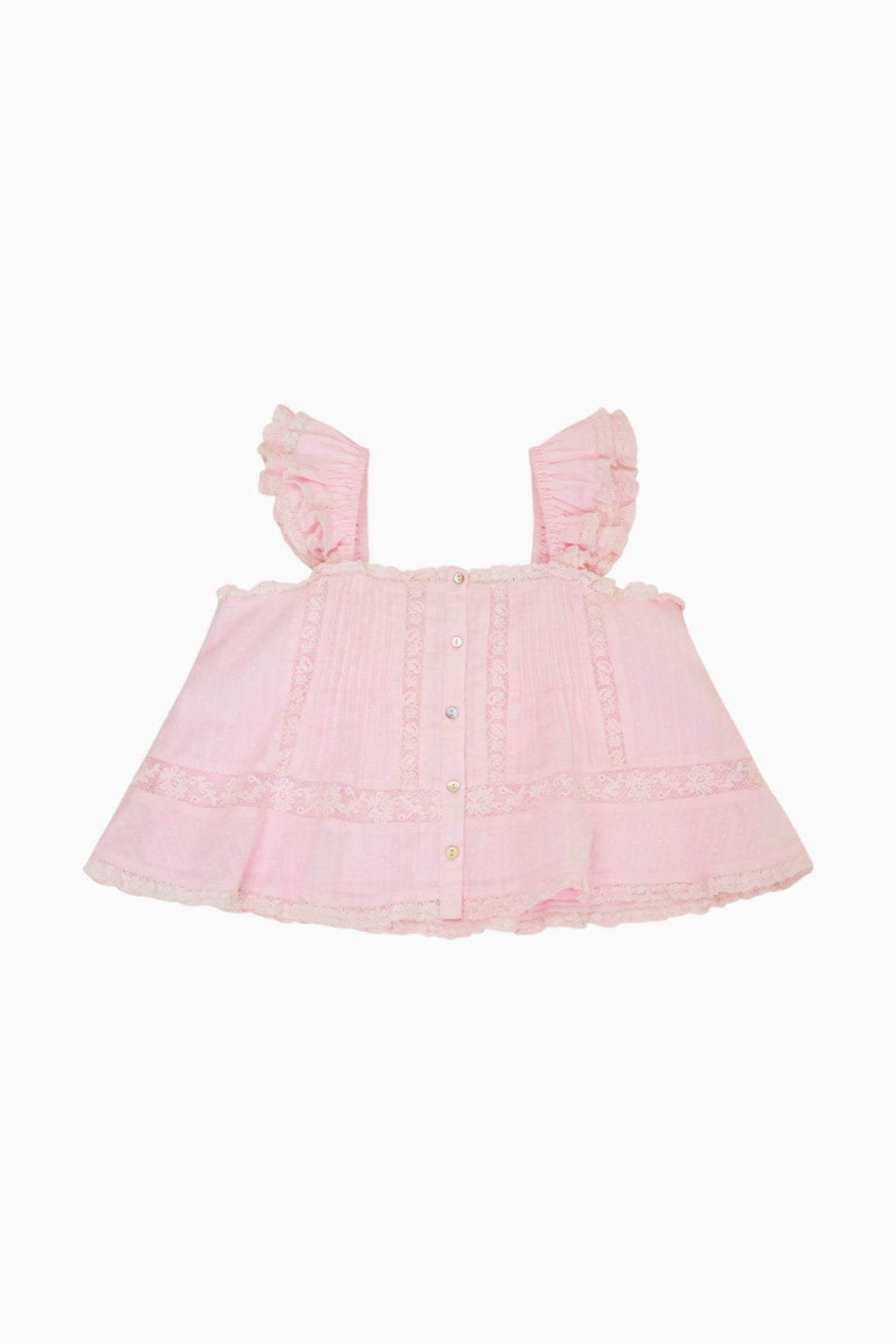 Girls Norabel Cotton Lace-Trimmed Top - BALLERINA PINK