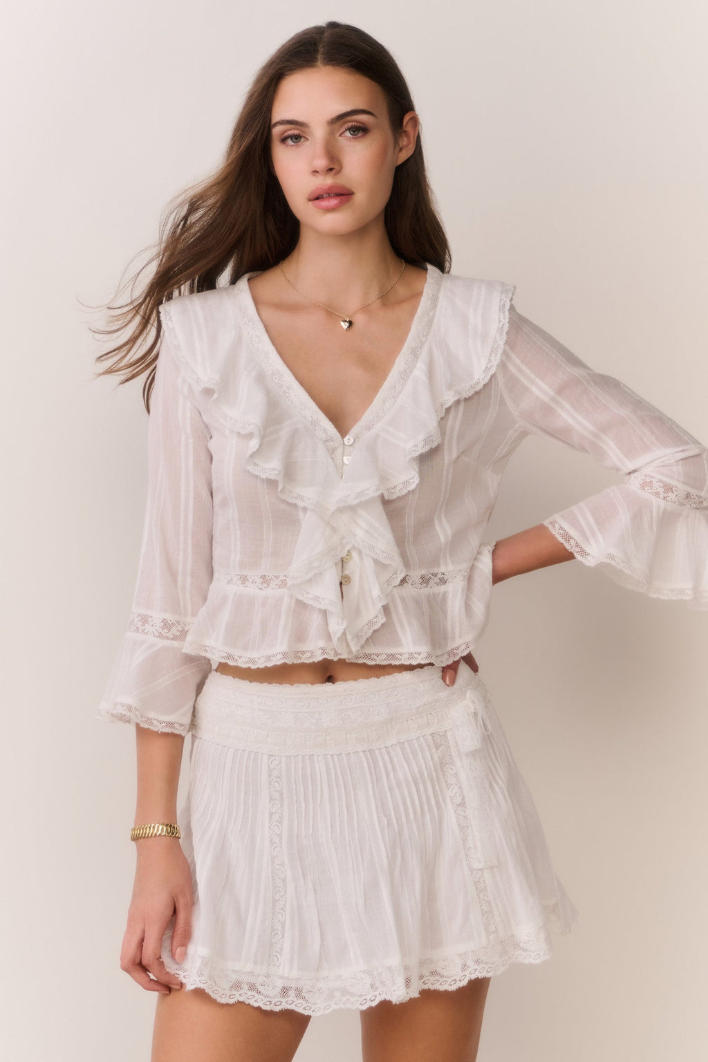 Solena Cotton Victorian Mini Skirt