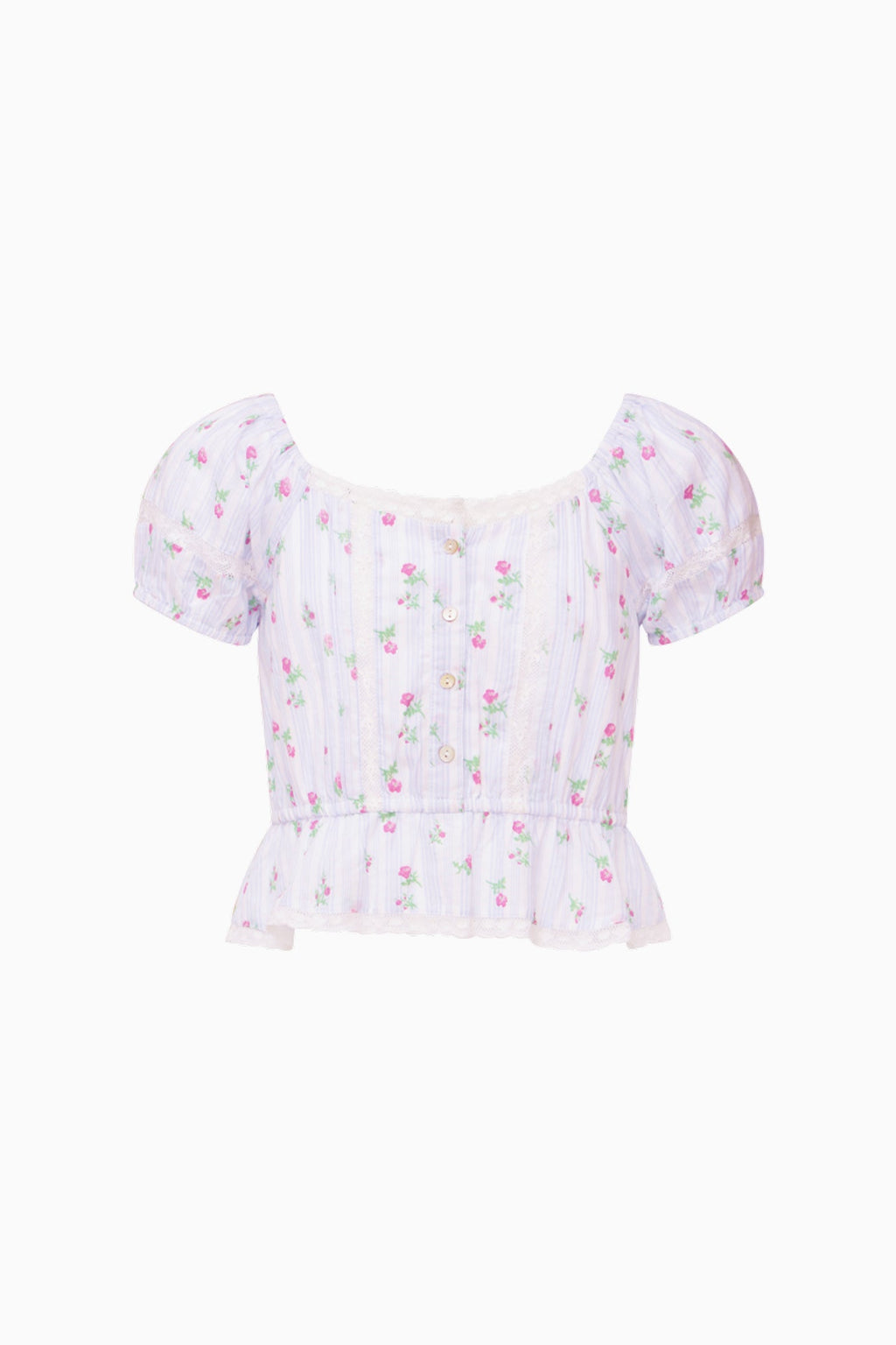 Girls Ottie Floral Striped Top
