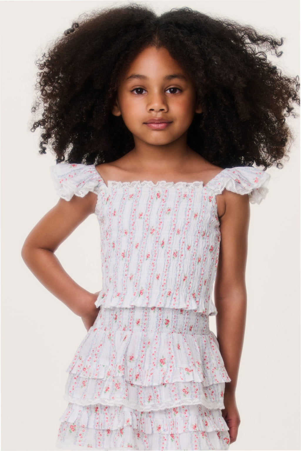Little Girls Cherry Stripe Caspia Top