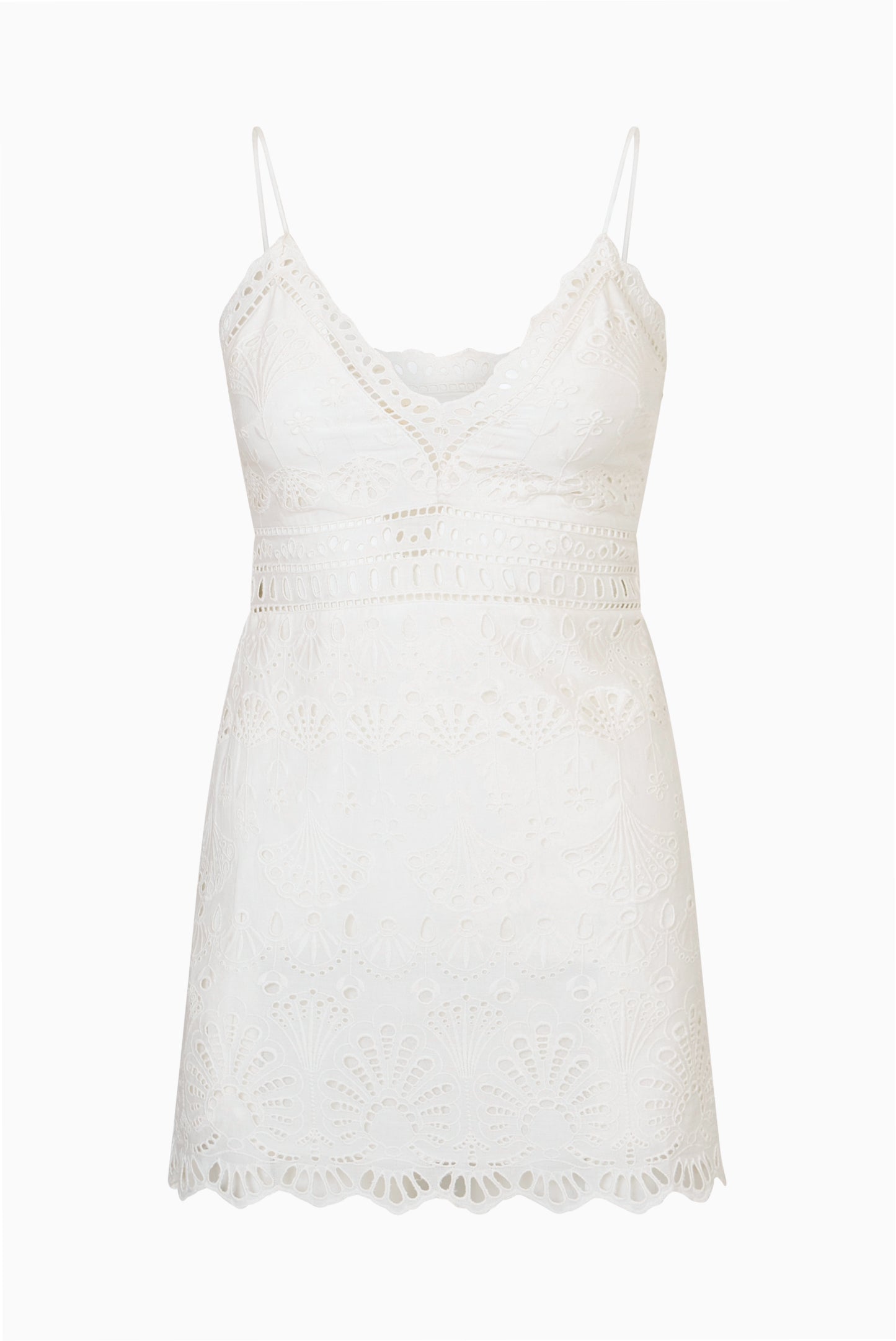 Peppy Eyelet Cotton Mini Dress