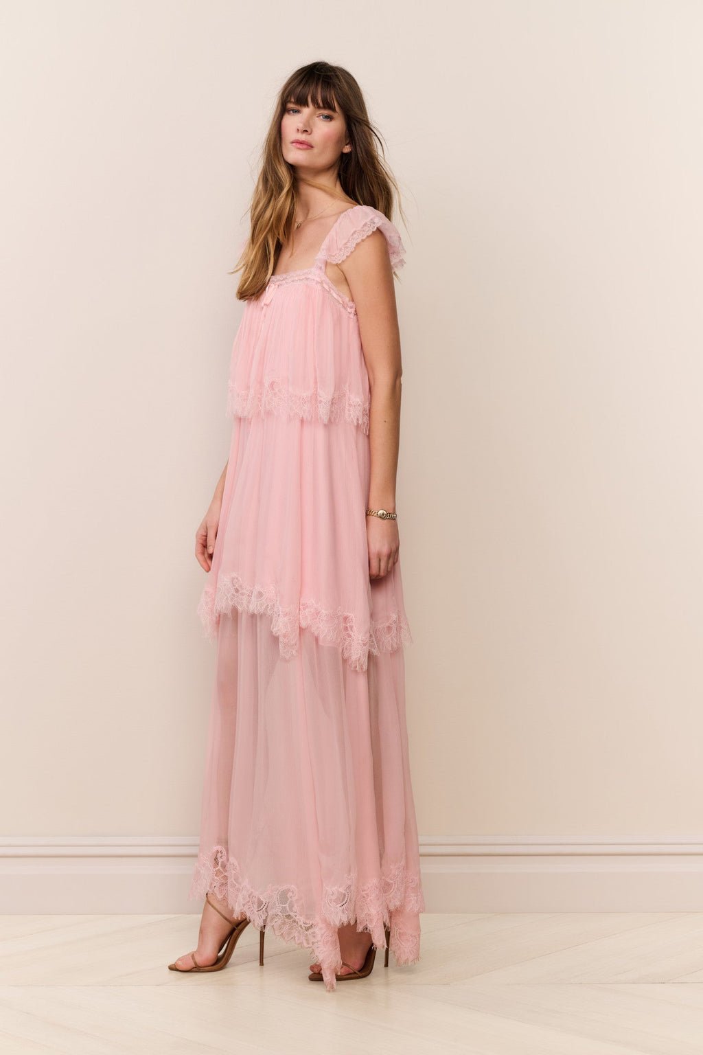 Maralee Silk Chiffon Maxi Dress - POTPOURRI PINK
