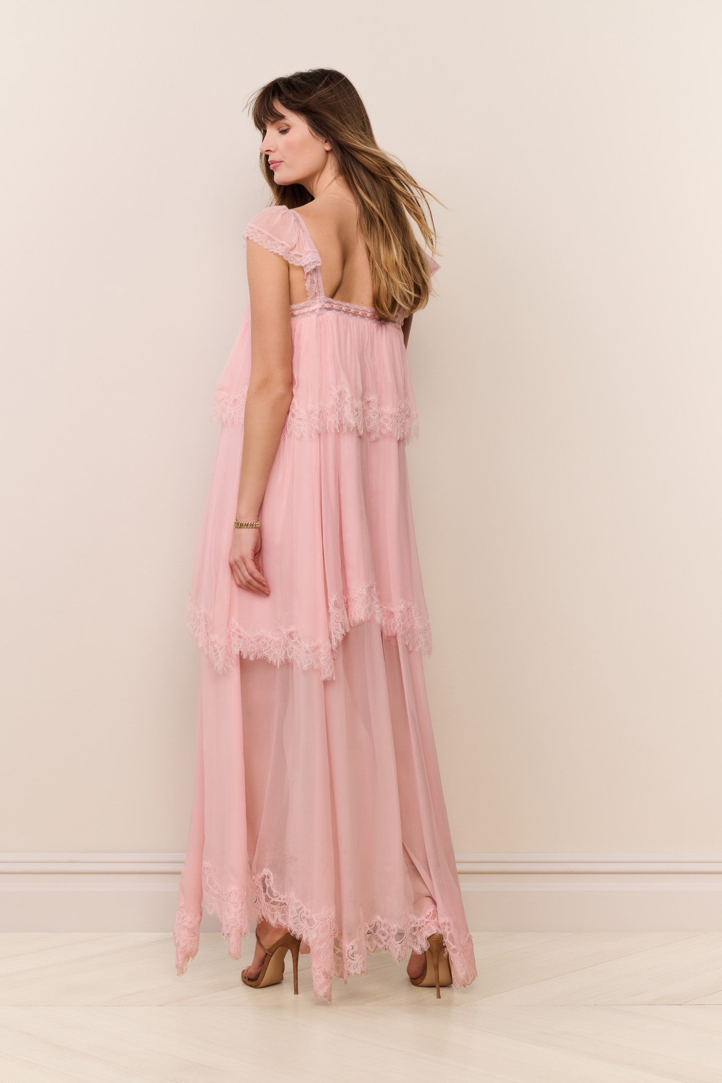 Maralee Silk Chiffon Maxi Dress - POTPOURRI PINK