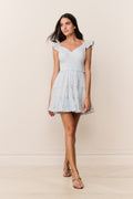 Presline Floral Wreath Print Mini Dress