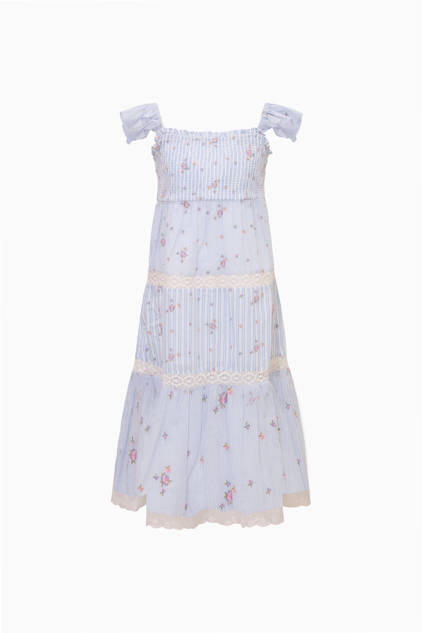 Little Girls Rhiannon Stripe Floral Dress