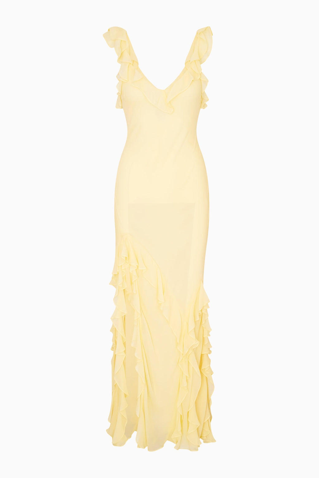 Roseline Chiffon Ruffle Maxi Dress