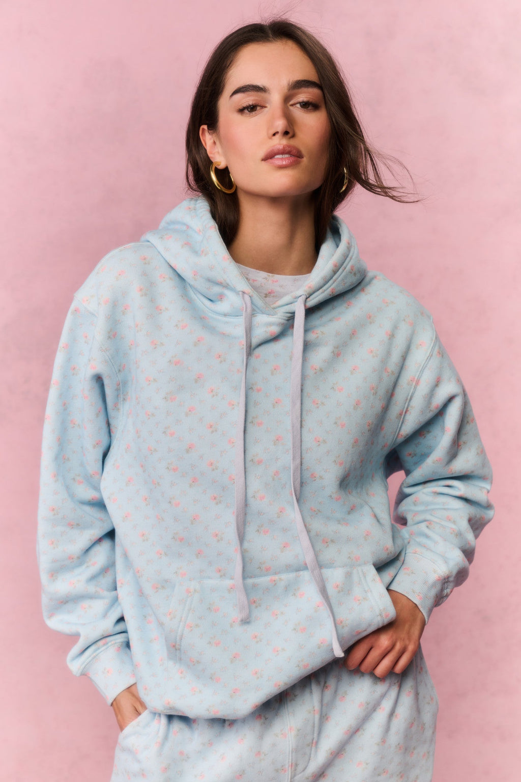 Nacova Cotton Oversized Hoodie - CHAPPARAL BLUE