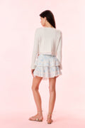 Ruffle Mini Toile Print Skirt