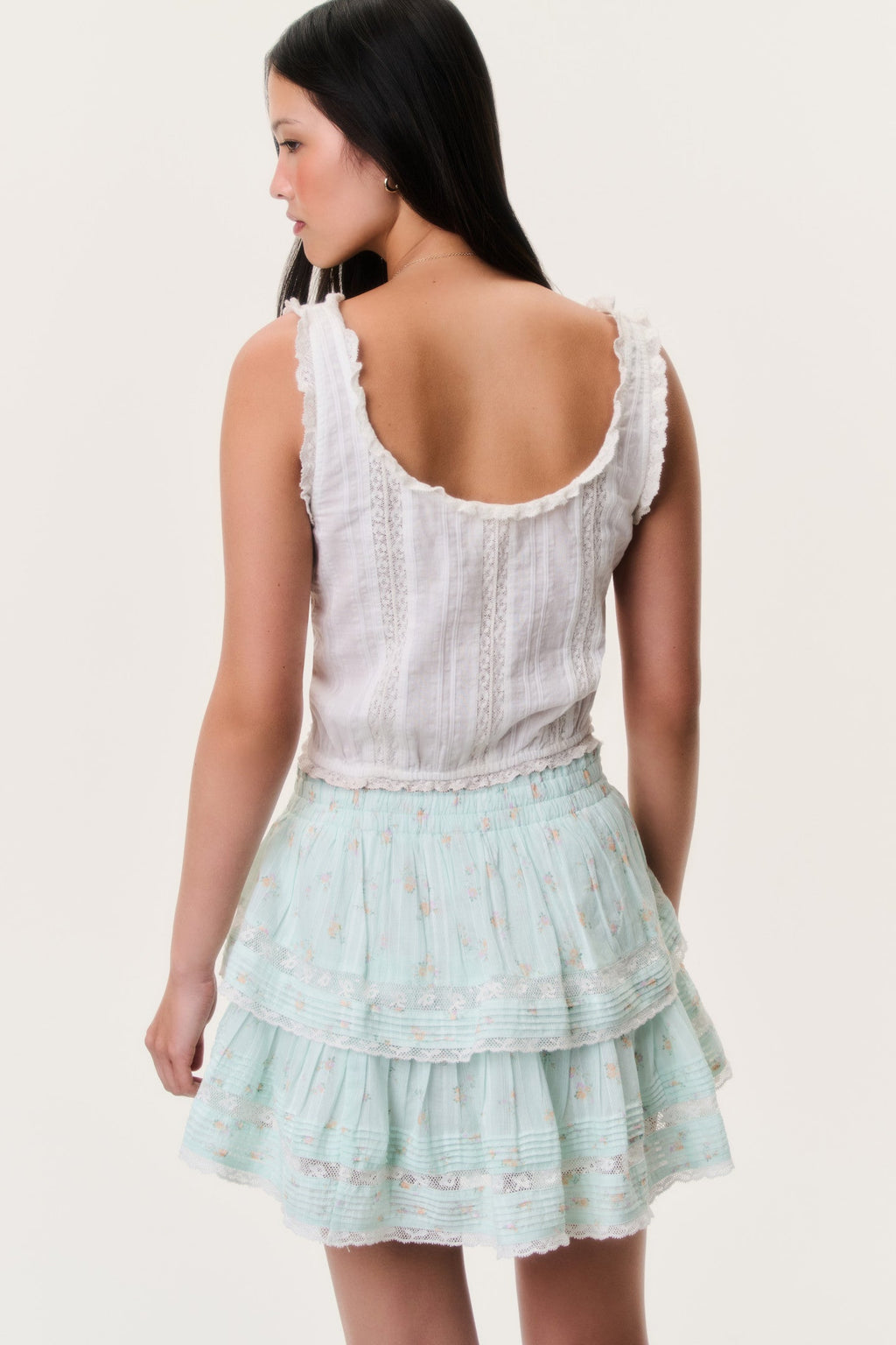 Ditsy Floral Ruffle Mini Skirt