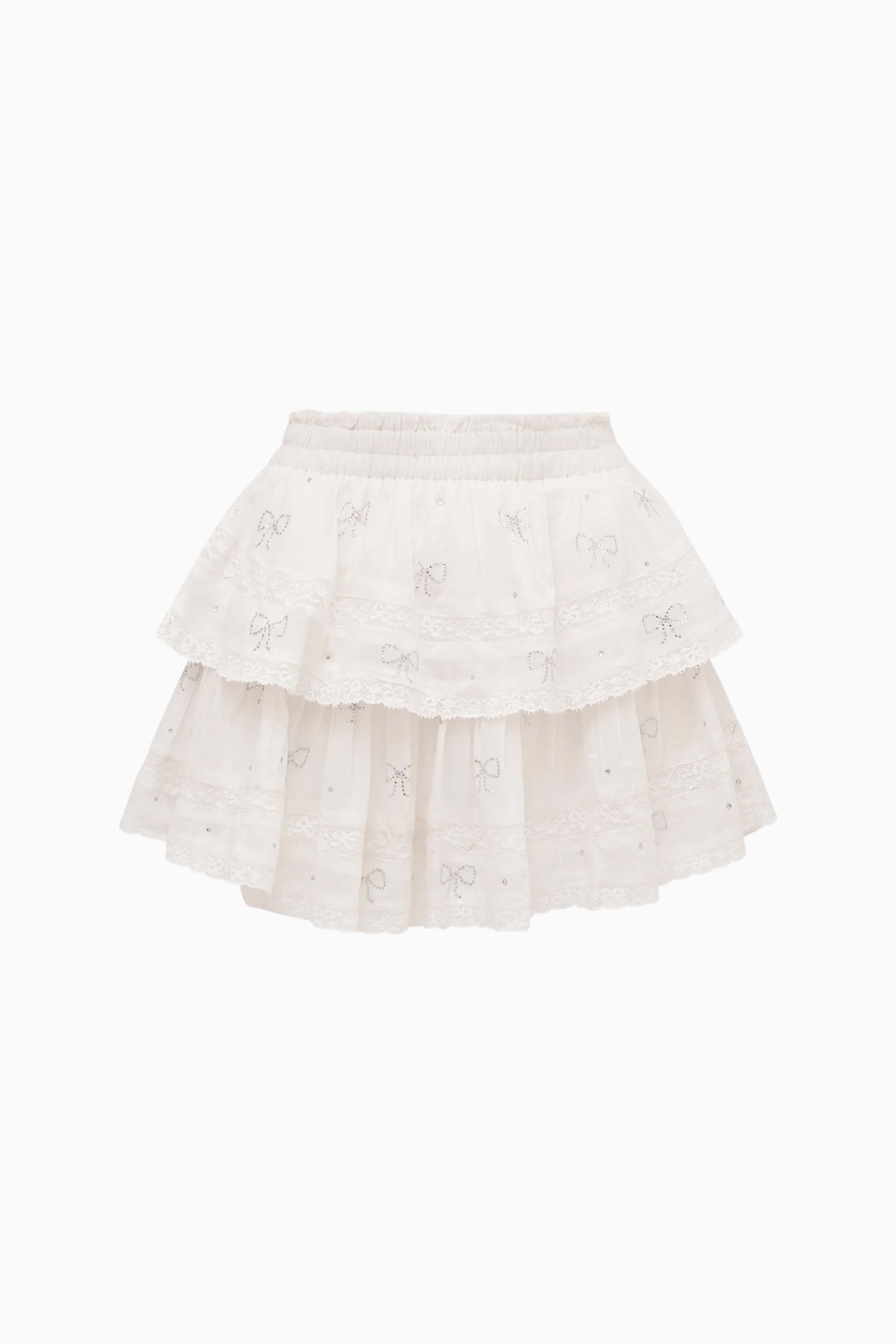 Ruffle Mini Crystal Bow Skirt