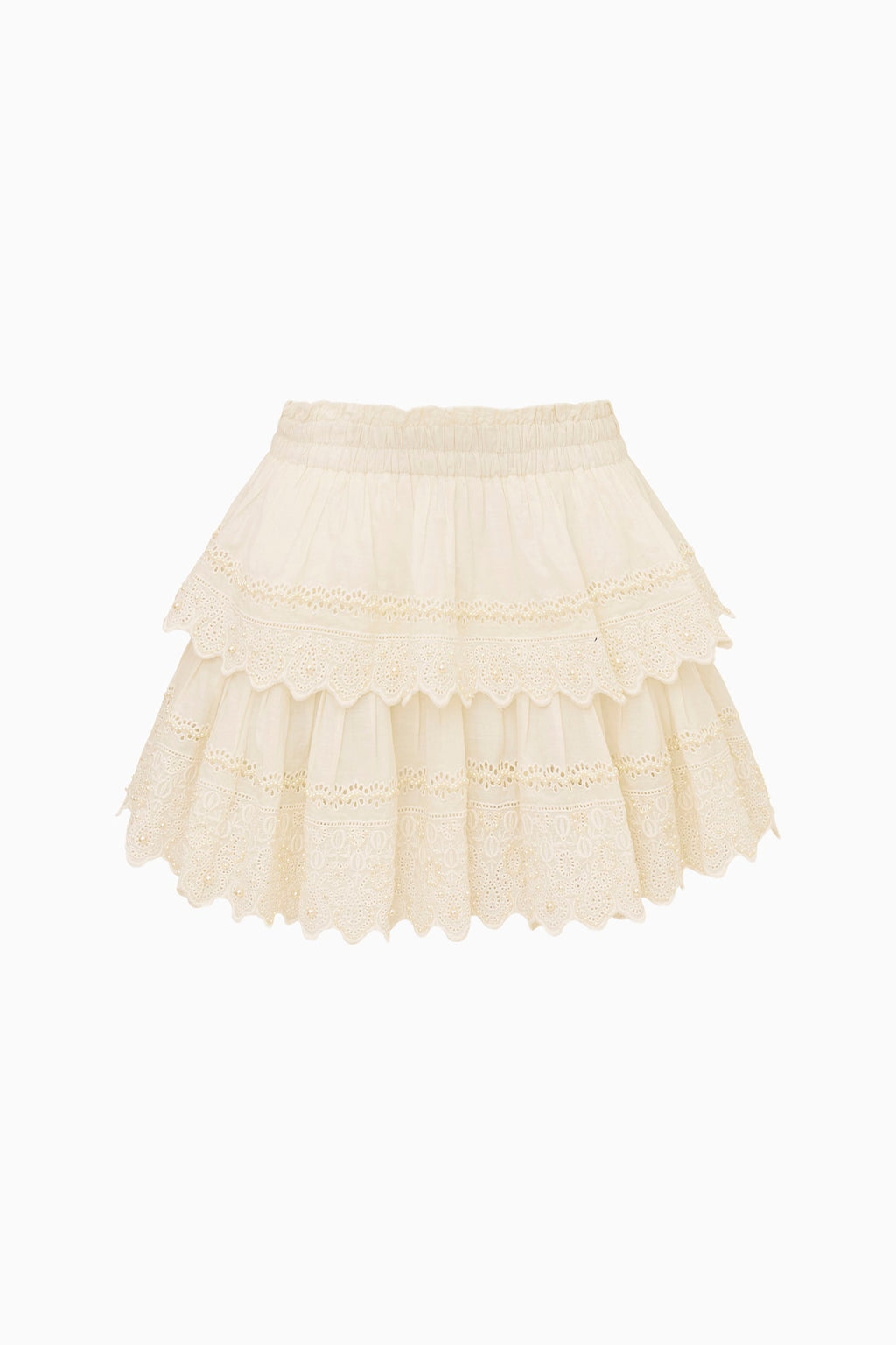 Ruffle Mini Pearl-Embellished Skirt