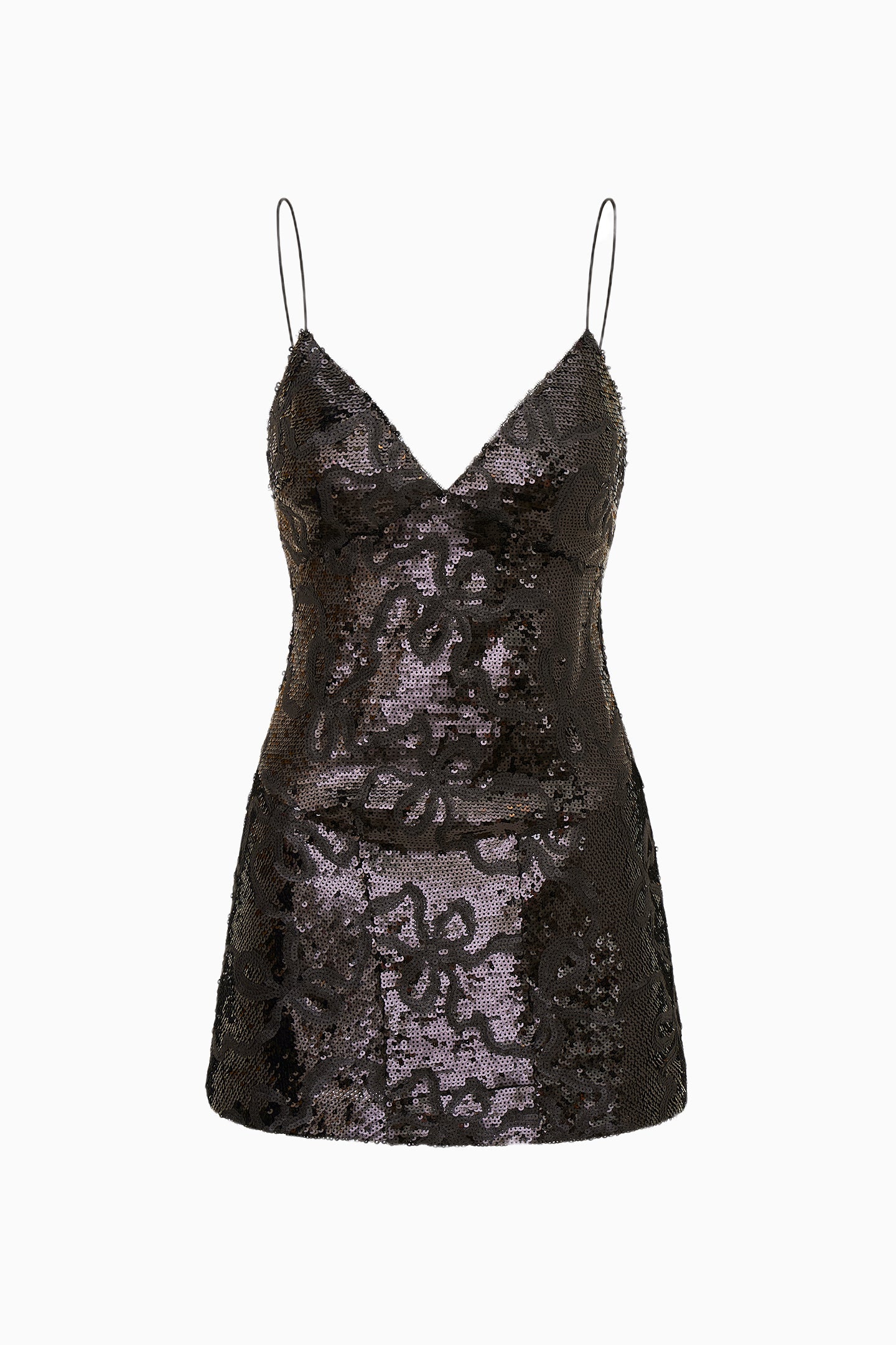 Sabeline Sequin Winding Bow Mini Dress - BLACK