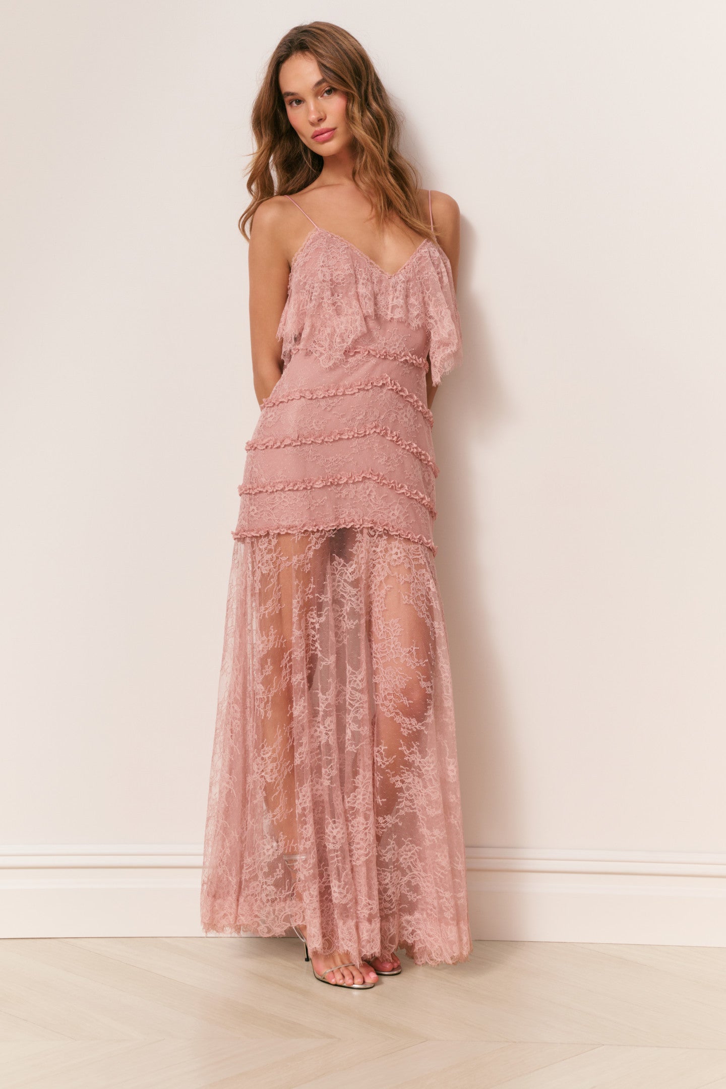 Sandy Lace Maxi Dress - DUSTY PINK