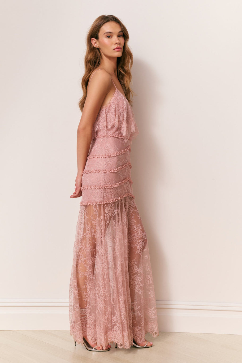 Sandy Lace Maxi Dress - DUSTY PINK