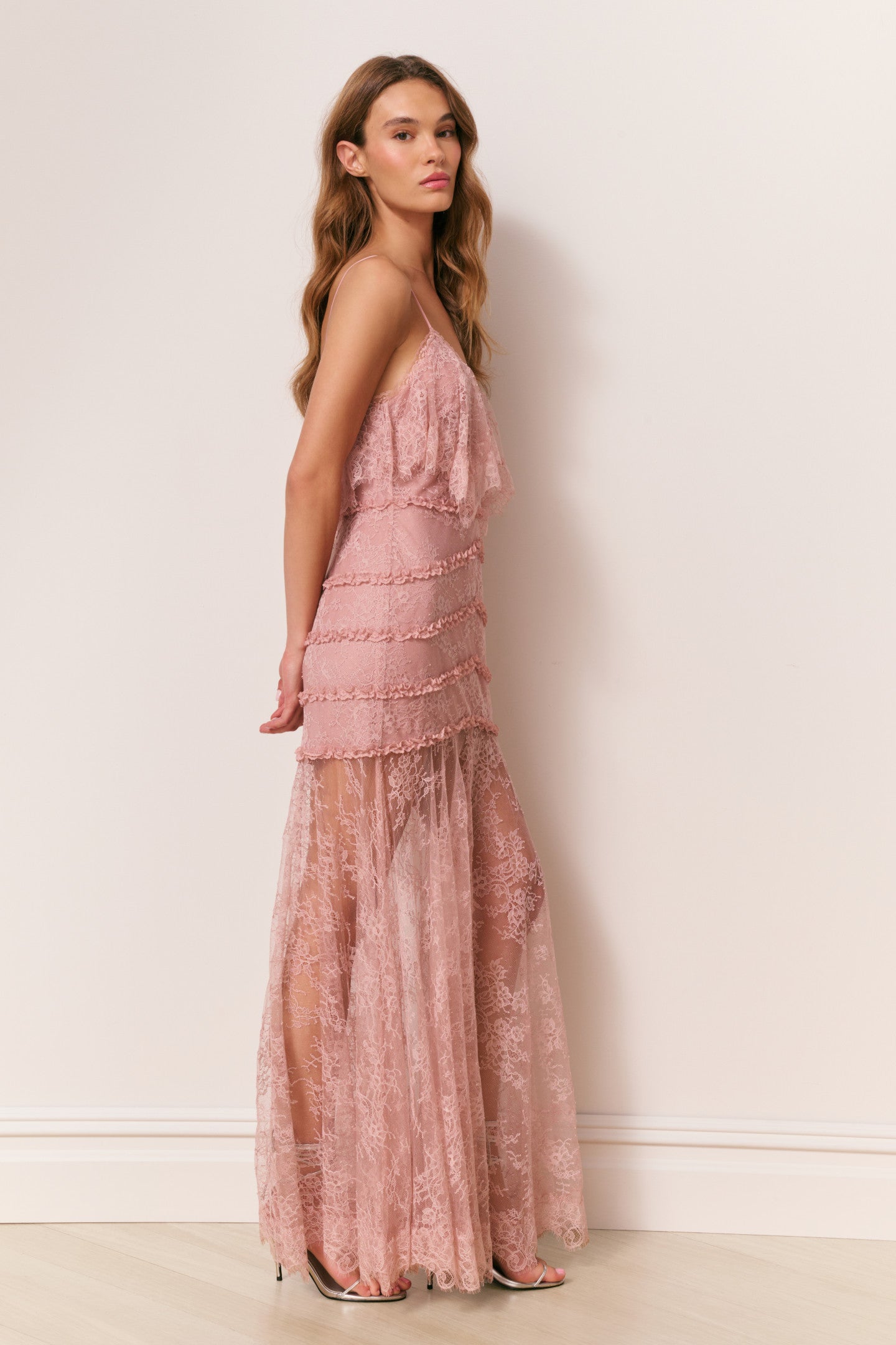 Sandy Lace Maxi Dress - DUSTY PINK