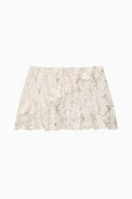PINK x LoveShackFancy Satin Flounce Mini Skirt
